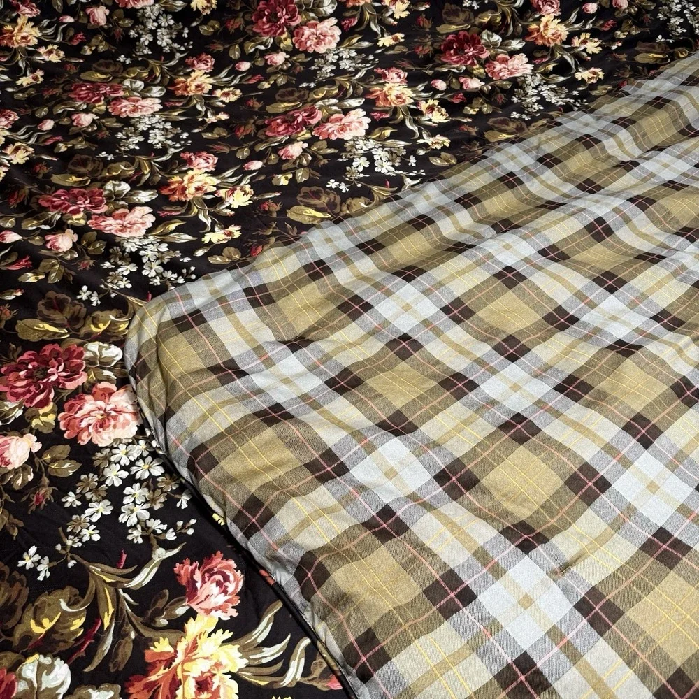Vtg American Living Cardiff King Comforter Ralph Lauren Floral Plaid Retired